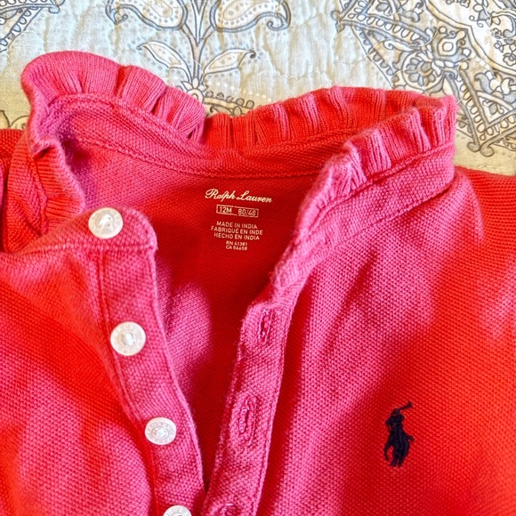 Ralph Lauren Coral Romper Size 12 Months - Picture 2 of 3